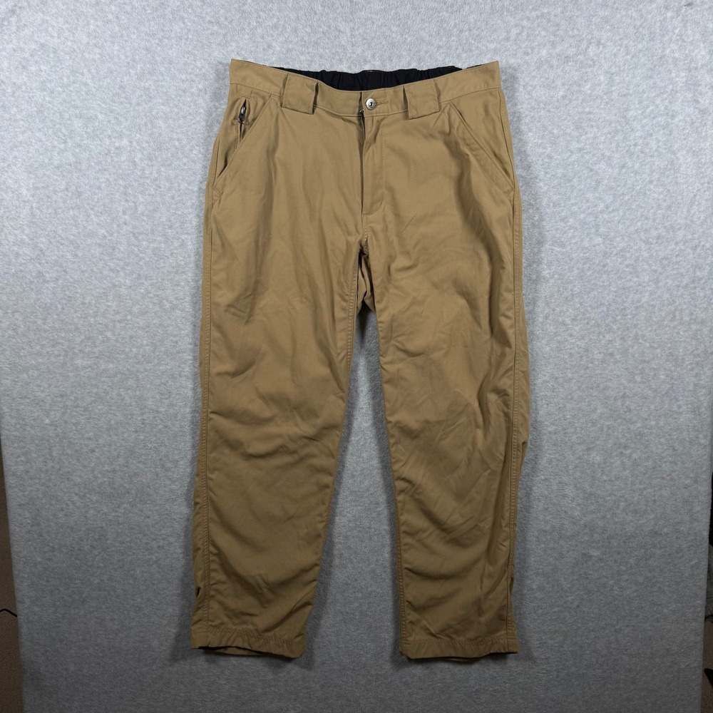 Duluth Trading Co Dry on the Fly Nylon Cargo Pants Mens Camel Tan L30 Fits 34x28